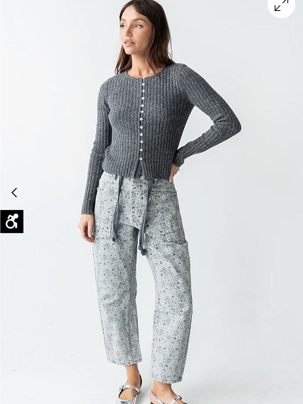 Bohme Paisley Printed Barrel Jeans
